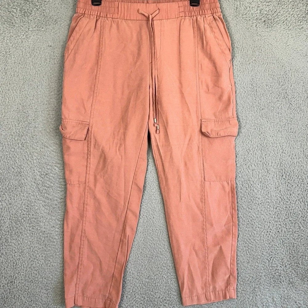 Old Navy Pants Womens Medium Terracotta Rose Cargo Tapered Casual Stretch Waist